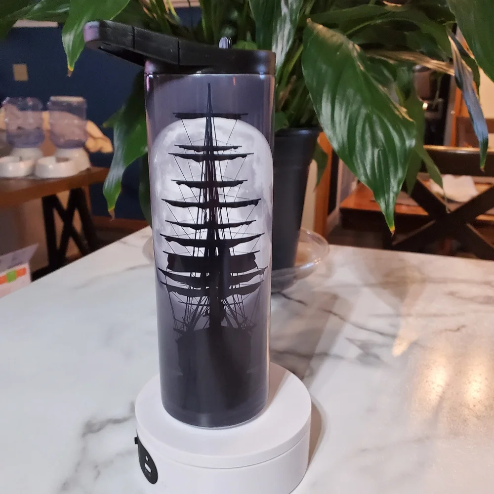Pirate Ship in Moonlight 20oz Tumbler with duo lids 🎉sale